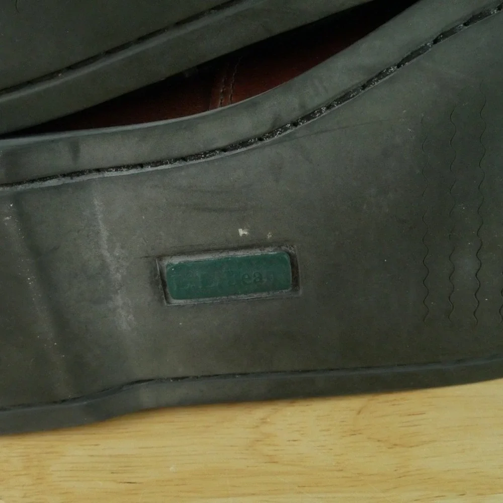 LL Bean Mens Brown Leather Boat Shoes Moc Toe Loafers Size 12 D Heritage Preppy